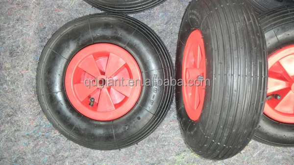 Pneumatic rubber wheel 3.50-6 with plastic rim