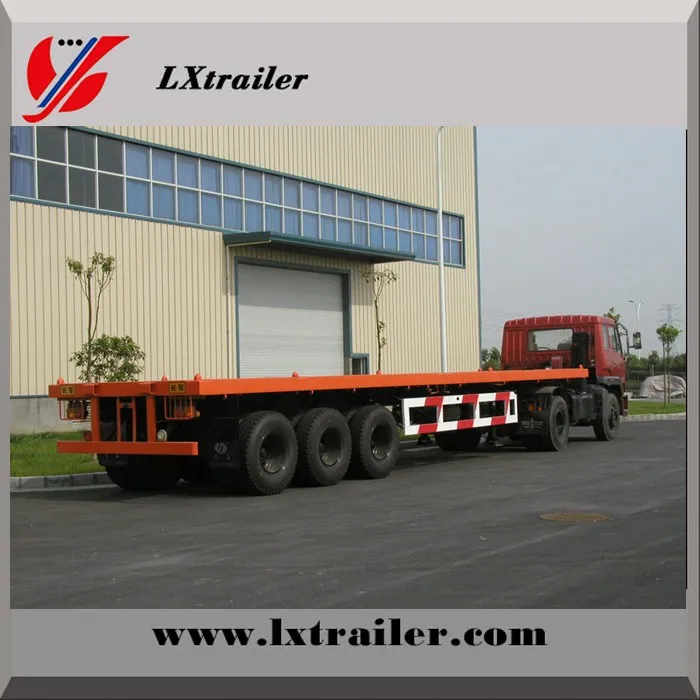 Cheap double axle 40ft flatbed container semi trailer