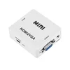 Mini Size Portable HD-MI to VGA Audio Output Converter White