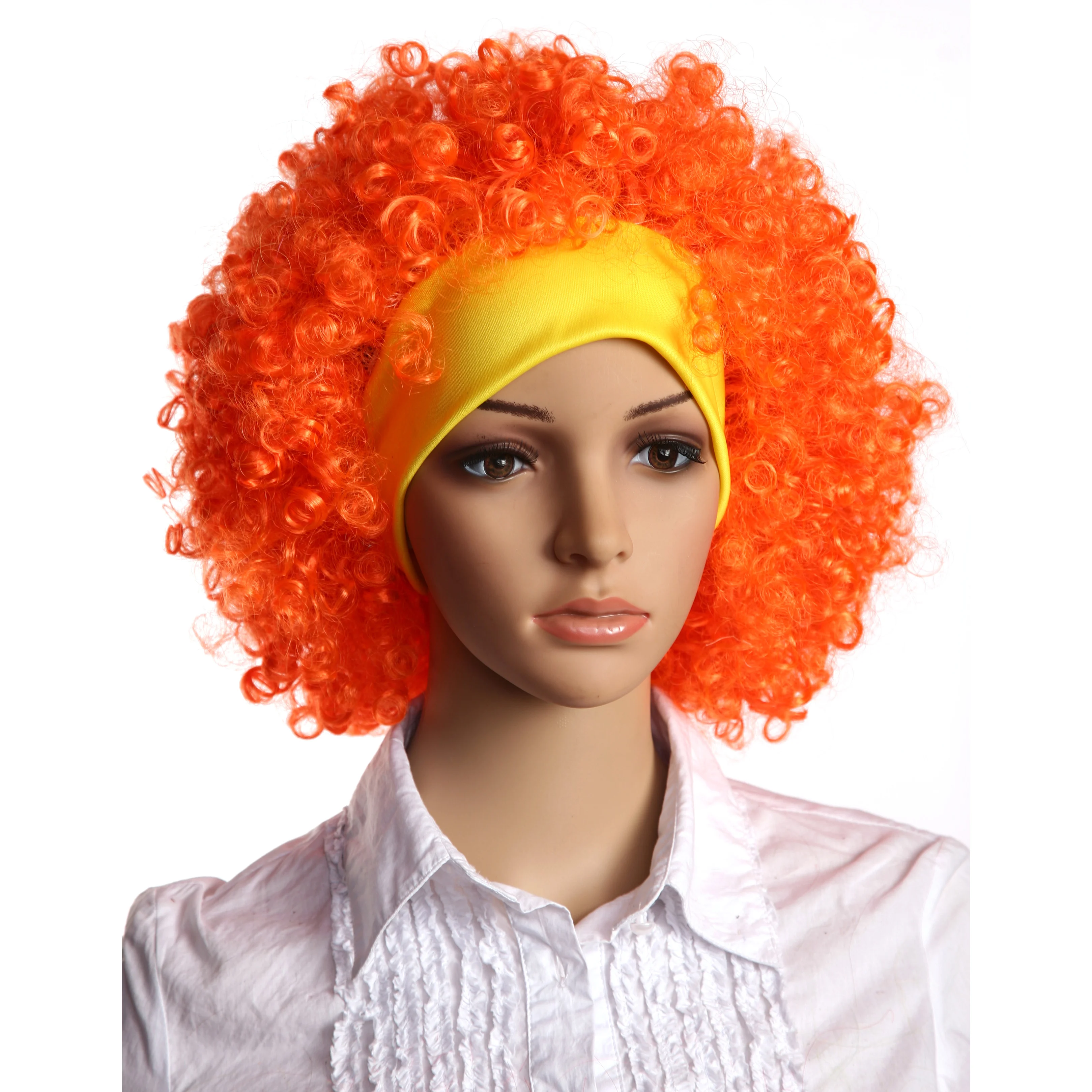 short curly yellow wig