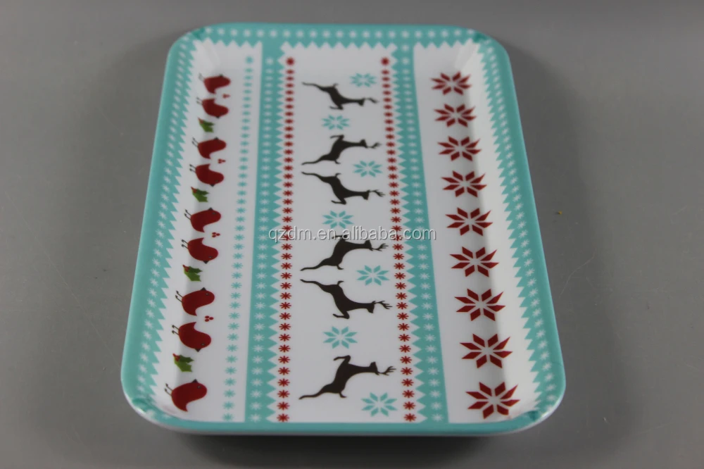 Christmas Melamine Rectangular Trays 30x16.7cm