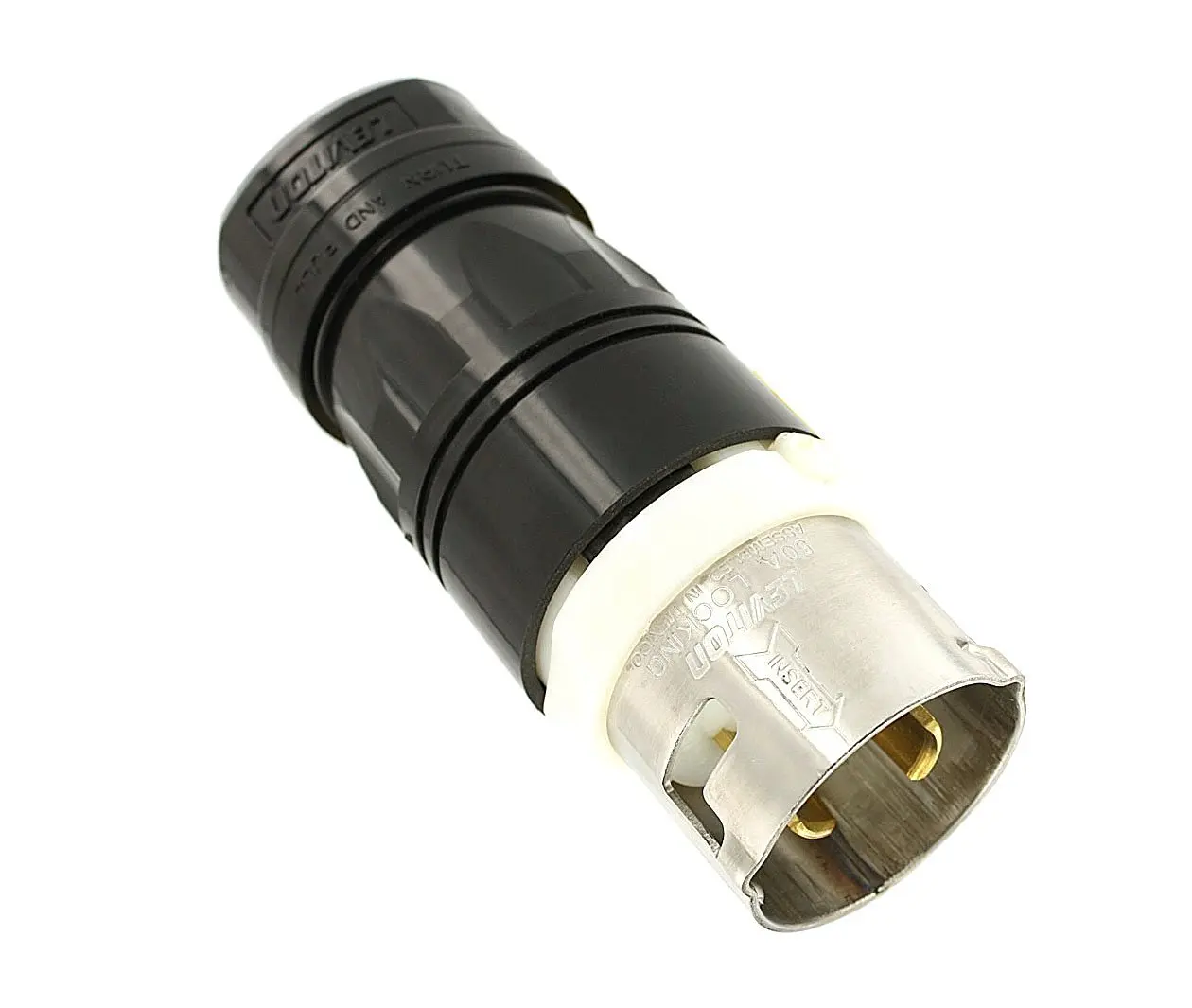 Standard non ac. Leviton 528 50a-125/250v y w x g. california-style industrial grade 3py 250v ac black and white locking connector. california-style industrial grade 3py 230v ac 63a black and white locking connector. 230vac 63a 3p4w steel black back wired grounding non-nema california style locking receptacle.