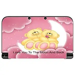 Teddy Bears Moon Roses Stars in Pink Printed Design New 3DS XL 2015 Vinyl Decal Sticker Skin by Smarter Designs