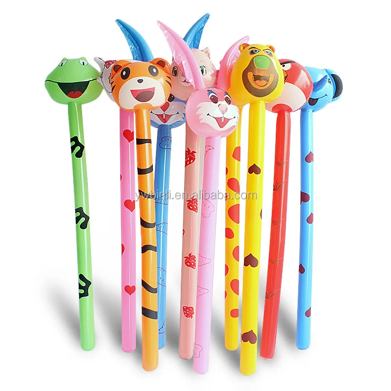 Party Decoration Pvc Inflatable Animal Balloon Sticks Zoo Safari