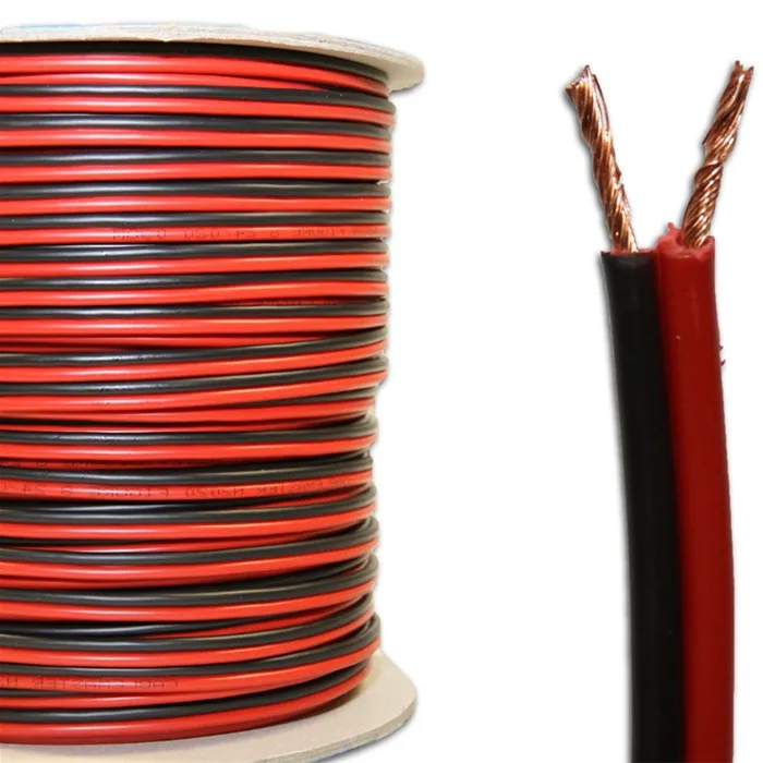 15ft 20 Gauge Speaker Wire - Red/Black - For Home/Car Audio, 12V DC Power