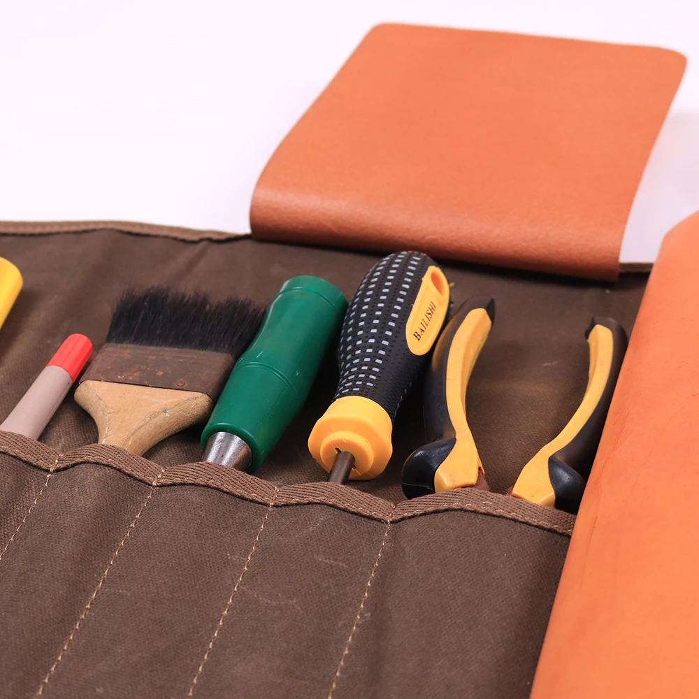 Hign Quality Waxed Canvas Leather Tool Roll Wholesale Buy Tool Roll