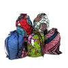 wholesale hot popular random color dust bag African wax print drawstring coin bag small hands holding bag