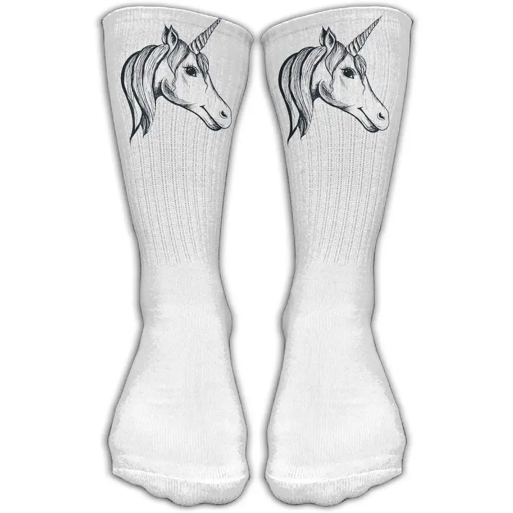 SARA NELL Women Lady Girls Classics Crew Socks Red Blue White Stiped Personalized Athletic Dress Socks 30cm Long-All Season
