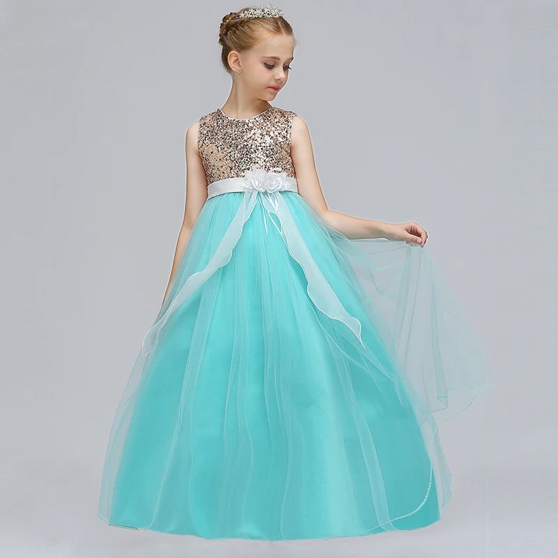 New Arrival Kids Summer Sequnins Clothes Long Prom Dress Lp-72 - Buy ...