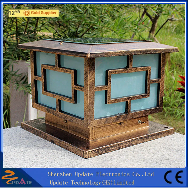 Ip65 Hause 250*250mm Außen Tor Zaun Licht Solar Säule Post Lichter