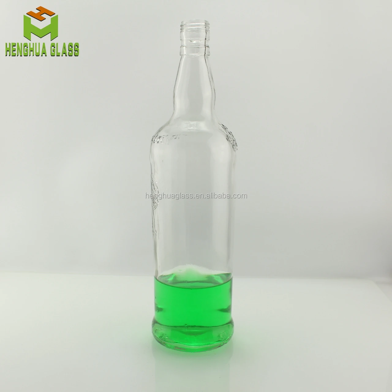 Custom 1000ml 1liter 1l 32oz Glass Rum Bottle Flint Whisky Liquor