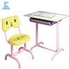 Ergonomic Design Pink Kids Study Desk With Chair For Primary School
