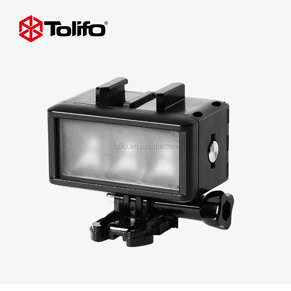 Tolifo HF-0301 Dimmable Waterproof Underwater LED Video Light with Built-in Battery Diving Flash Light