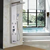Waterfall Rain Square Stainless Steel Shower Brushed Nickel Panel Massage Jets Tub Hand Shower Column Panel