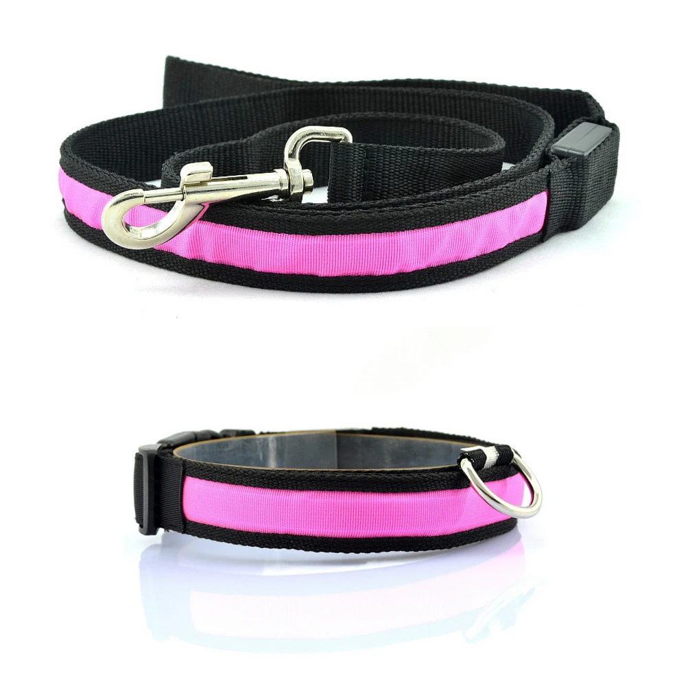 Pets Safety Led Dog Collar And Leash(collar+leash) Rope Belt Flashing