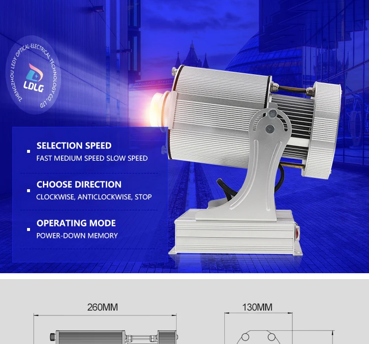 100W big glass outdoor waterproof rotating gobo projector on the wall