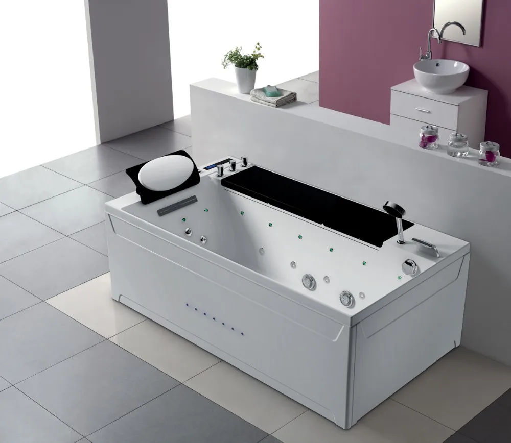 Free Standing Luxury Massage Bathtub With Waterfall Whirlpool Bathtub ...