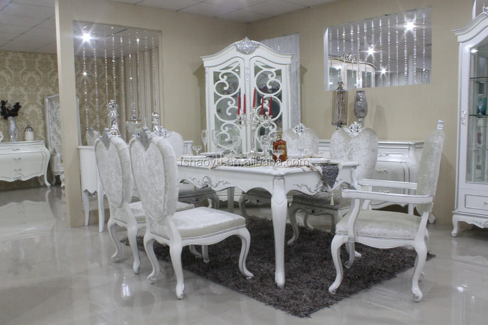 2015 De Lujo Mesa De Comedor De Madera,Blanco De Madera Juego De