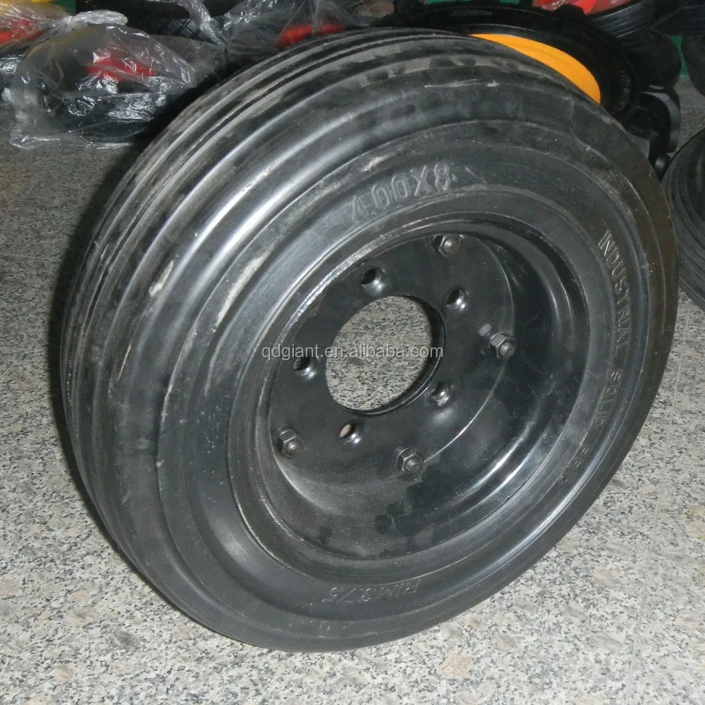 Supply 4.00-8 tubeless solid wheel barrow wheel