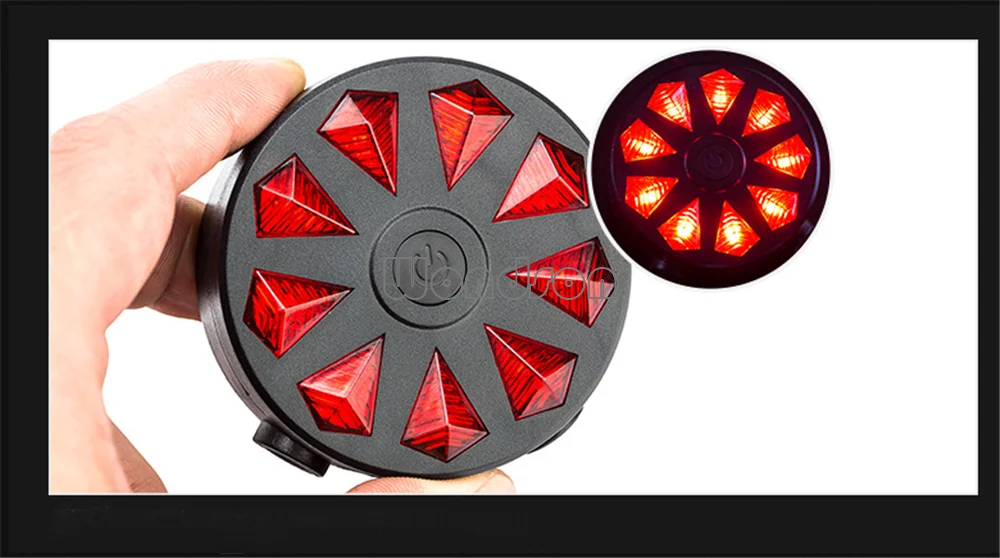 Red Blue White Safety Waterproof Flashing Aaa Battery Bike Rear Tail 9