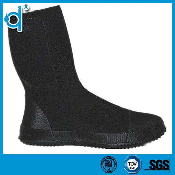 Neoprene And Rubber Sole Long Scuba Boots With Zipper For Riding