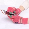 Winter knit touch screen five-finger elk gloves