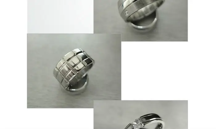 Rose gold color men shiny stainless steel rings wholesale