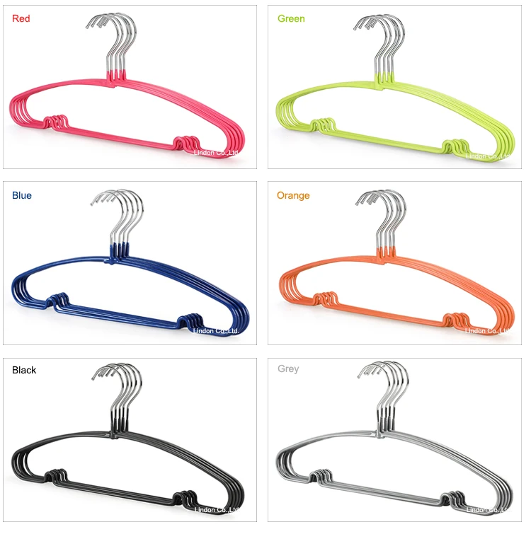 Clothing Type Adult Standard Colored Plastic PVC Coated Bulk Laundry Metal Wire Clothes Coat Hangers.jpg