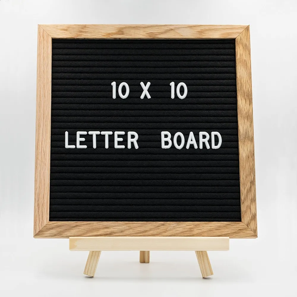 Slotted Wooden Felt Letter Board 10 Inch With Solid Oak Frame Saw Tooth In The Back And Scissors