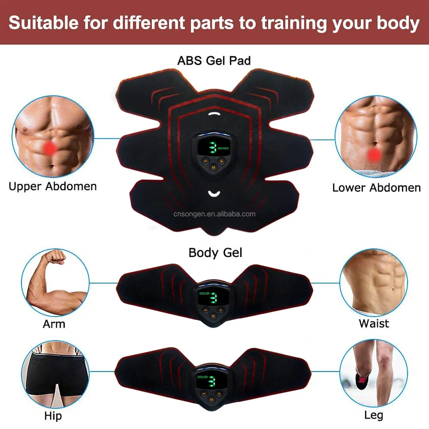 Usb Rechargeable Lcd Display Abs Stimulator Trainer Portable Ultimate ...