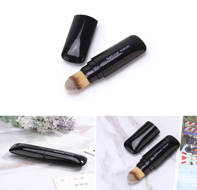 Portable 1pc Retractable Blush Makeup Brushes Pro Aluminium Foundation