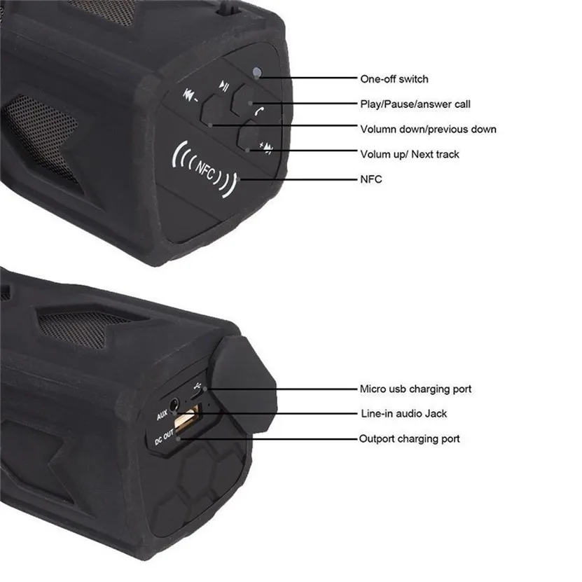 PSTTL 390L Outdoor Sport Waterproof Wireless Bluetooth Speaker Stereo Sound For Travelling - ANKUX.COM