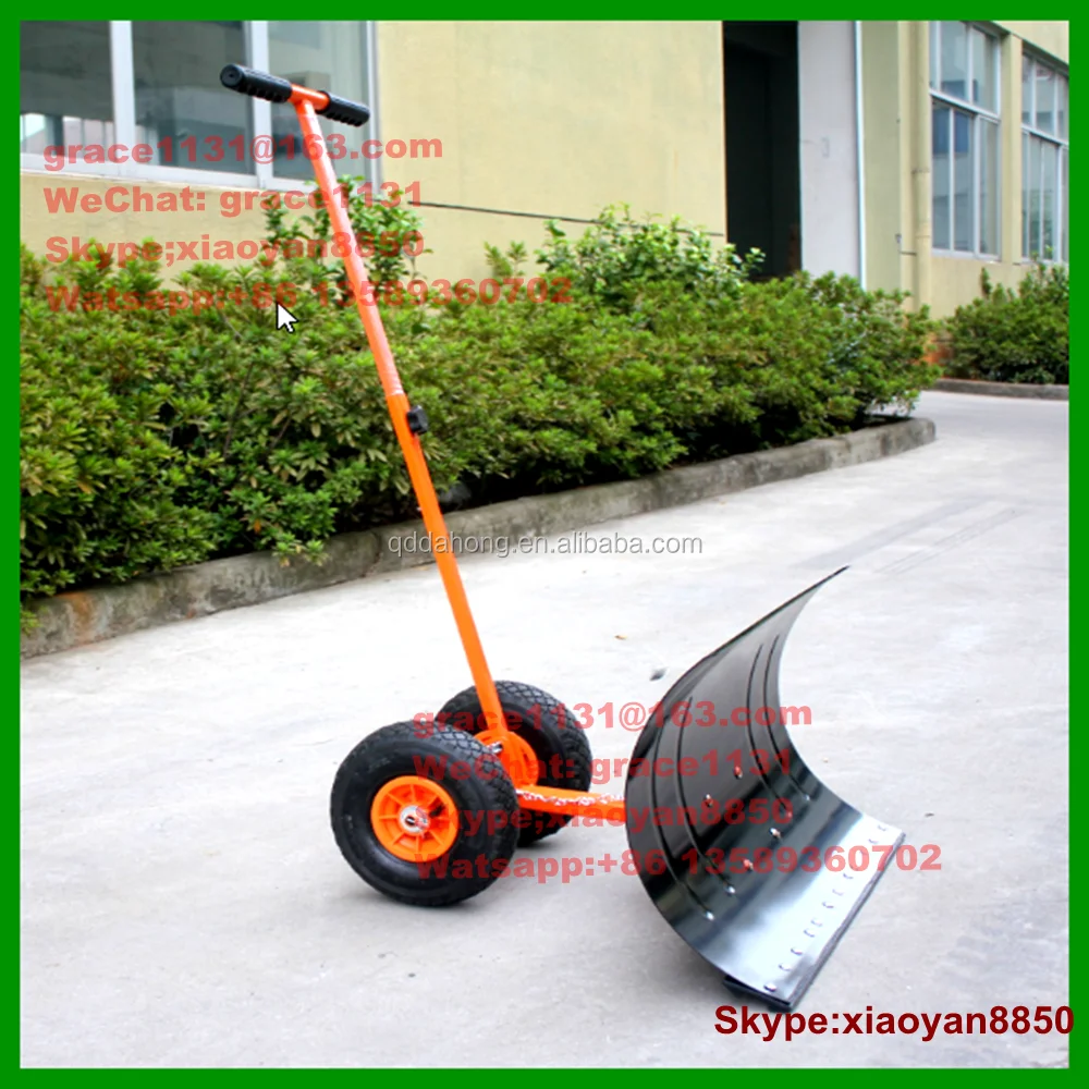 2 Wheels Metal Heavy Duty Retractable Adjustable Handle Push Snow
