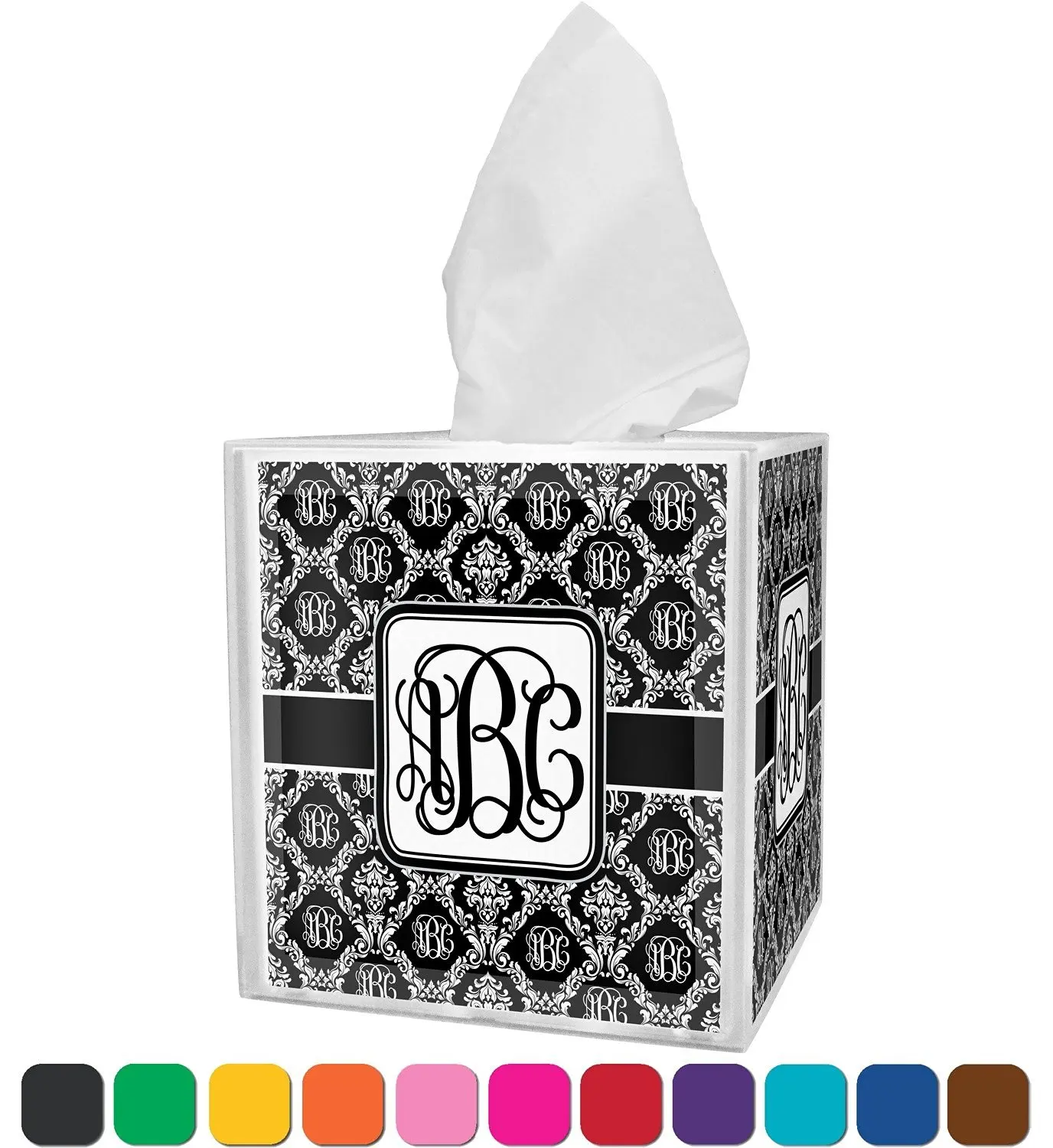 monogrammed tissue box