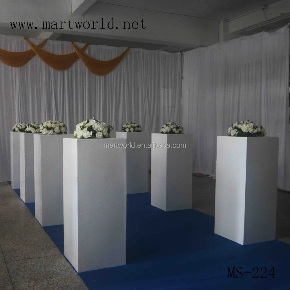 Hot White Square Wedding Pillar Wedding Decoration With Pillar Column Walkway Stand Vase For