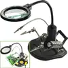 LED Stand Lens Magnifying Glass Helping Third Hand Clip Clamp Magnifier for Welding Rework Repair