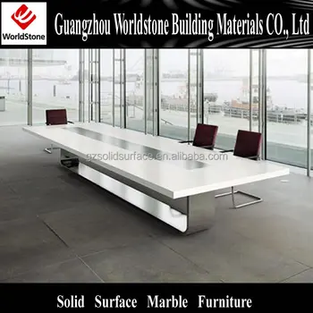 White Lacquer Acrylic Solid Surface Conference Office Table White Lacquer Acrylic Solid Surface Conference Office Table