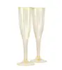 Elegant Gold Rimmed 6 Oz Clear Plastic Champagne Flutes Fancy Disposable Wine Glass with Gold Rim Prefect for Holiday Party