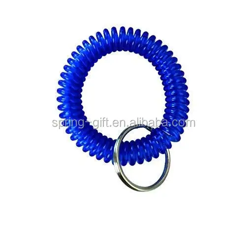 Colorful Assorted Flexible Plastic Spiral Keyring Chains Plastic Spring