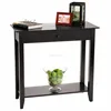 Premium Luxury American Heritage Style Hall 1 Shelf Console Table with 1 Drawer