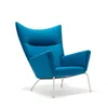 high back fiberglass frames french velvet lounge modern wing chair with fabric