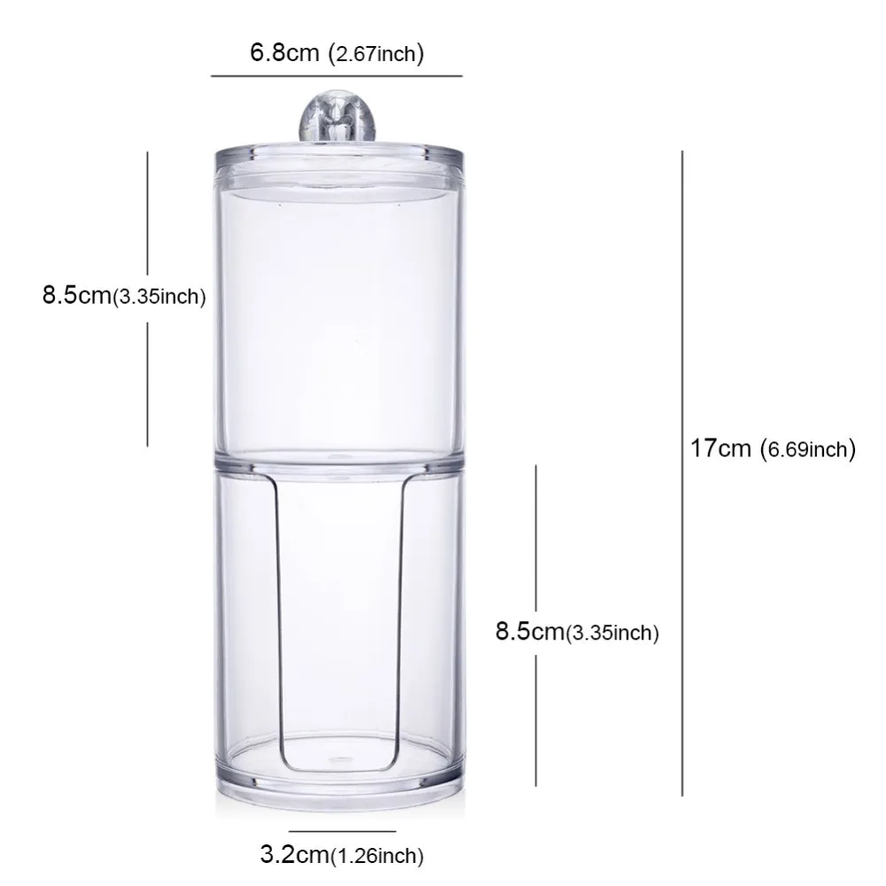 Clear Round Acrylic Cotton Pads Dispenser Good Quality Cotton Wool