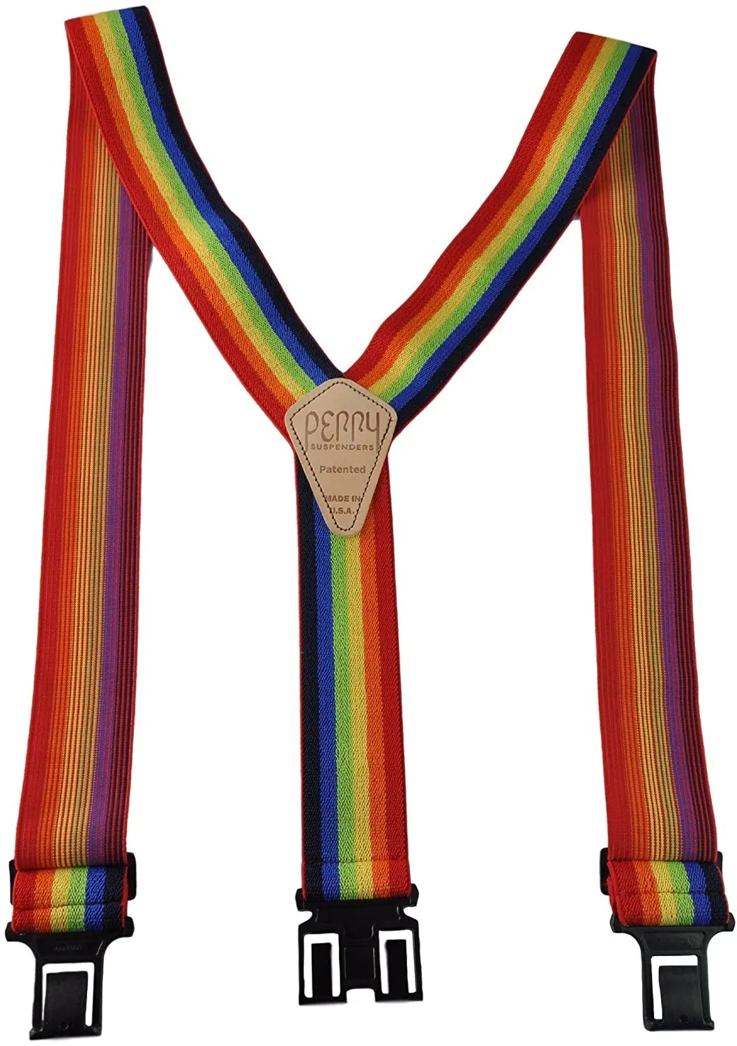 Perry Products SN200 Men's Clip-On 2-in Suspenders(Tall, Rainbow)