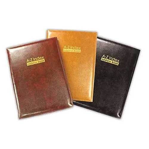 The Home Fusion Company Black Large Size 185 X 245Mm Size A Z Index Leather Cover Executive Padded Address Book