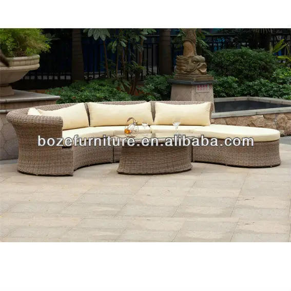 Outdoor Furniture Antique Half Moon Rattan Sofa Made In China Outdoor Furniture Antique Half Moon