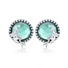 Fashion elegant Glasses material Bright Design 925 Sterling Silver earrings crystal stud for women Mermaid jewelry