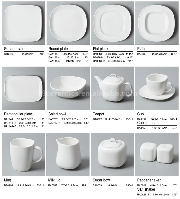 Wholesale Products China Homeware, Luxury Ceramic Dining Porcelain Tableware, White Plates Sets Fine China Dinnerware<