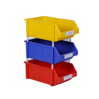 red plastic storage boxes