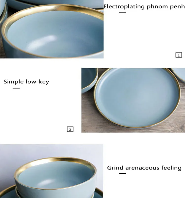 Luxury Hotel Restaurant Crockery Tableware Daily Use Ceramic Dish Plate