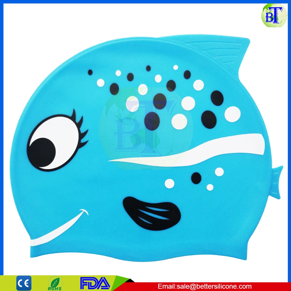best selling lovely and funny waterproof fish silicone swimming cap.jpg